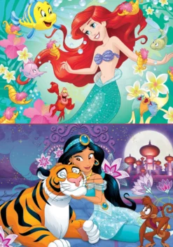 Puzzle 2 x 48 el. Aladyn / Mała Syrenka