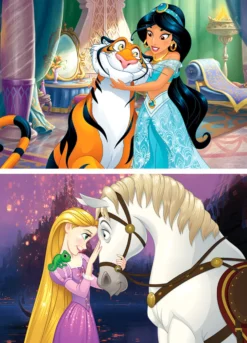 Puzzle 2 x 16 el. Aladyn / Zaplątani (drewniane)