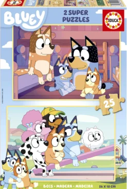 Puzzle 2 x 25 el. Blue (drewniane)