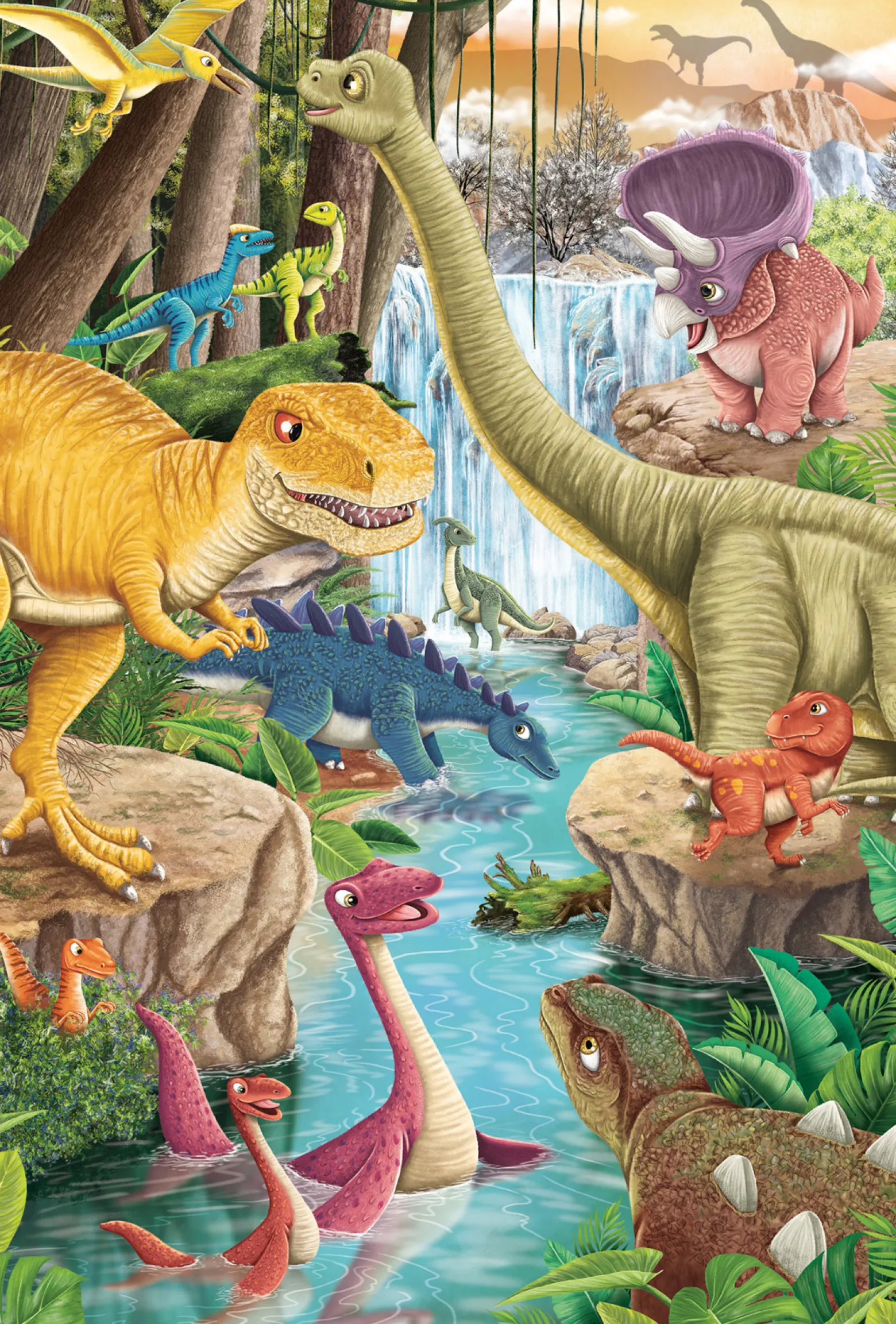 Puzzle 3 x 24 el. Dinozaury