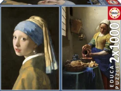 Puzzle 2 x 1000 el. Dziewczyna z perłą / Mleczarka, Johannes Vermeer