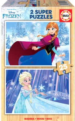 Puzzle 2 x 25 el. Kraina Lodu (drewniane)