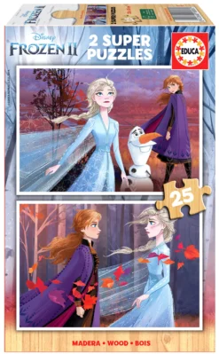 Puzzle 2 x 25 el. Kraina Lodu II (drewniane)