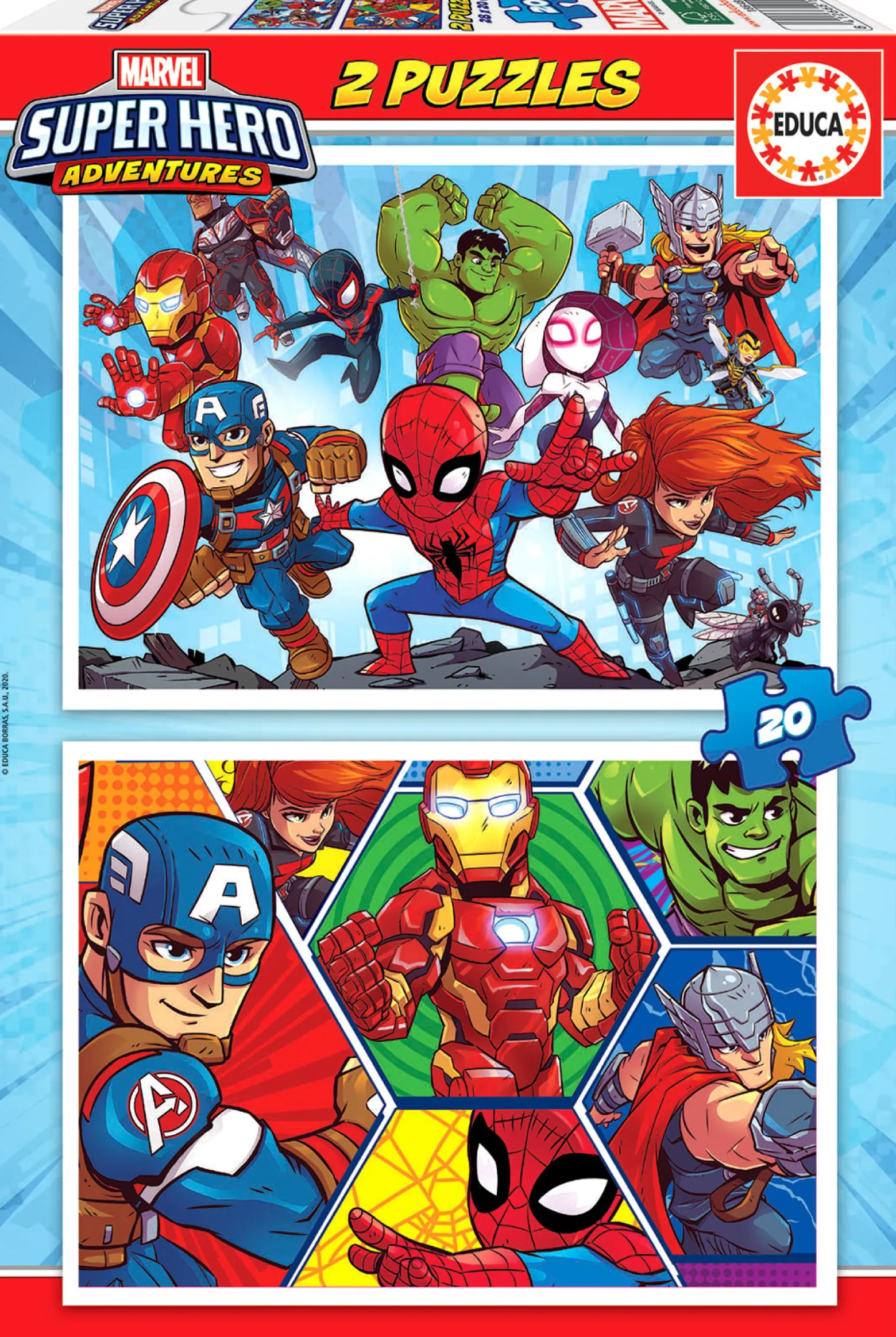 Puzzle 2 x 20 el. Marvel Super Hero Adventures