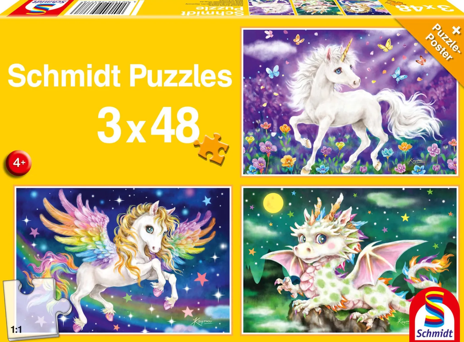 Puzzle 3 x 48 el. Mityczne stworzenia
