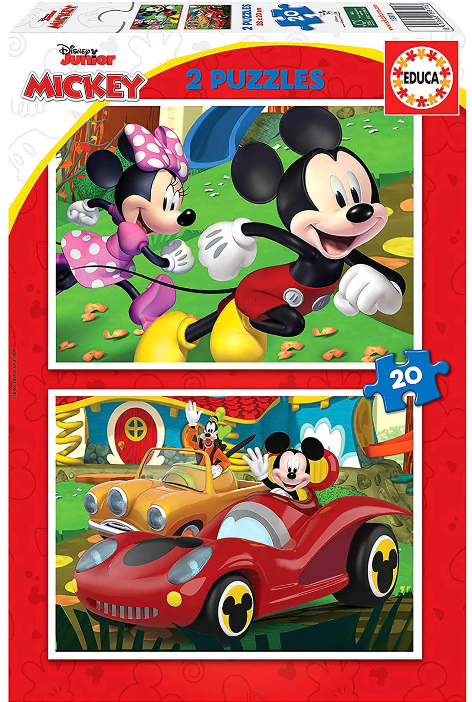 Puzzle 2 x 20 el. Myszka Miki
