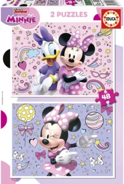 Puzzle 2 x 48 el. Myszka Minnie