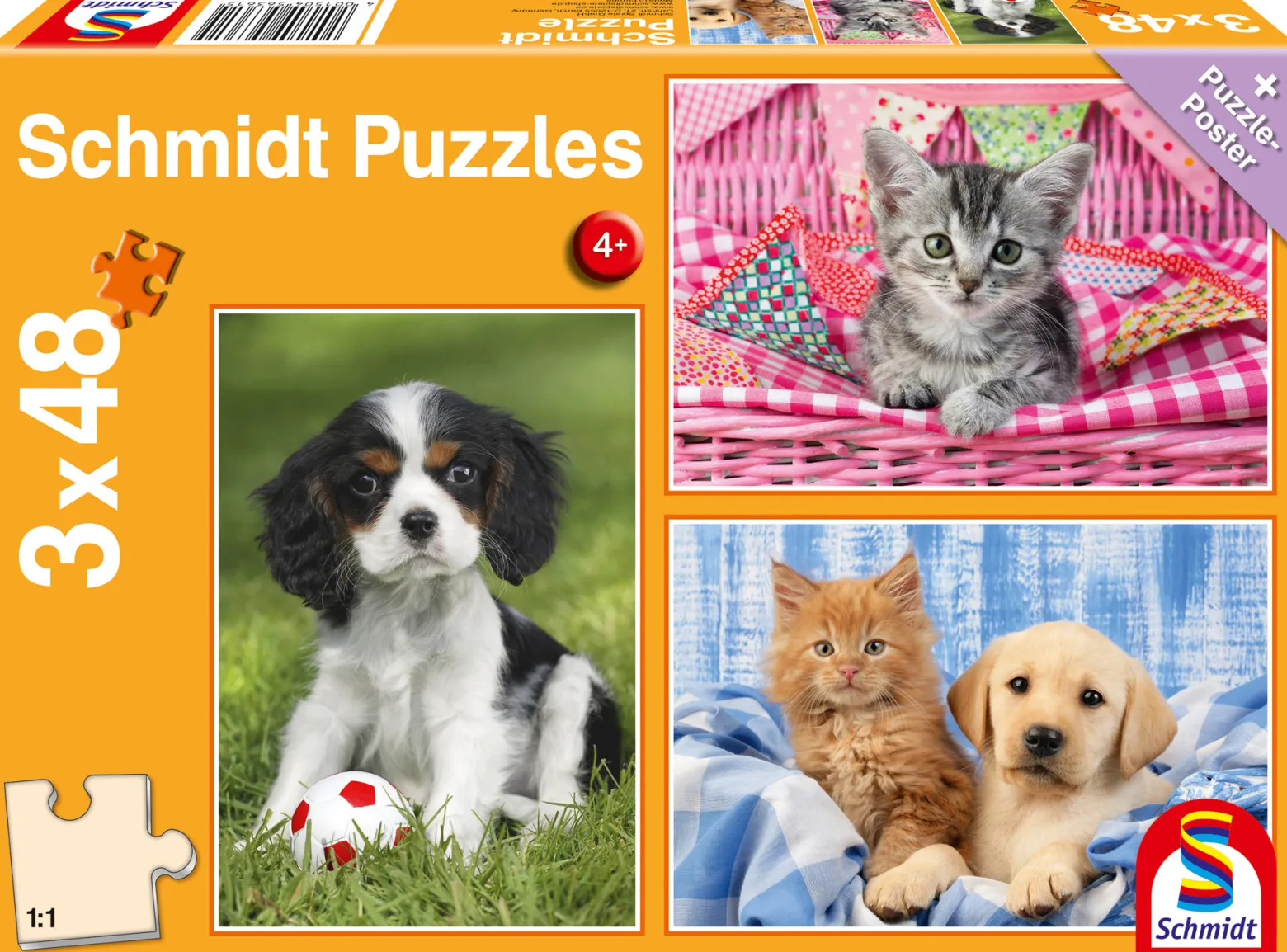 Puzzle 3 x 48 el. Najsłodsze zwierzątka