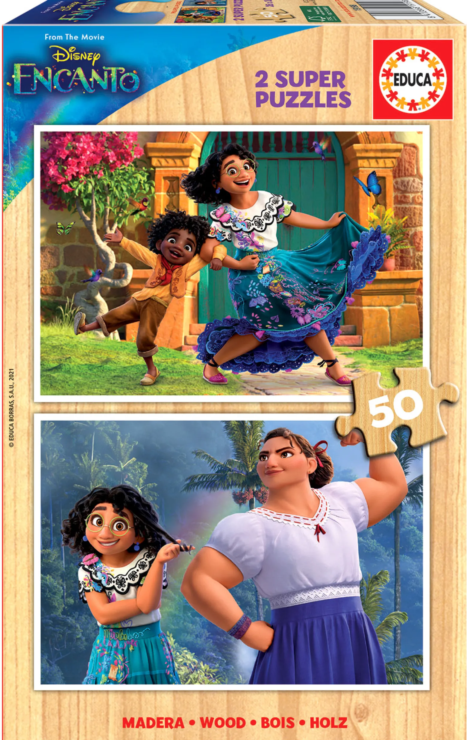 Puzzle 2 x 50 el. Nasze magiczne Encanto (drewniane)