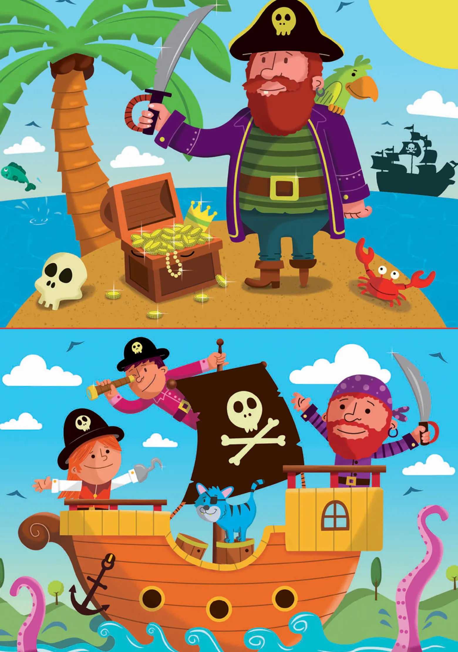 Puzzle 2 x 20 el. Piraci