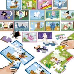 Puzzle 16 x 9 el. Postacie z baśni