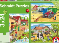 Puzzle 3 x 24 el. Praca na wsi