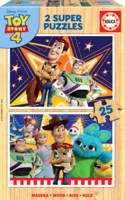 Puzzle 2 x 25 el. Toy Story 4 (drewniane)