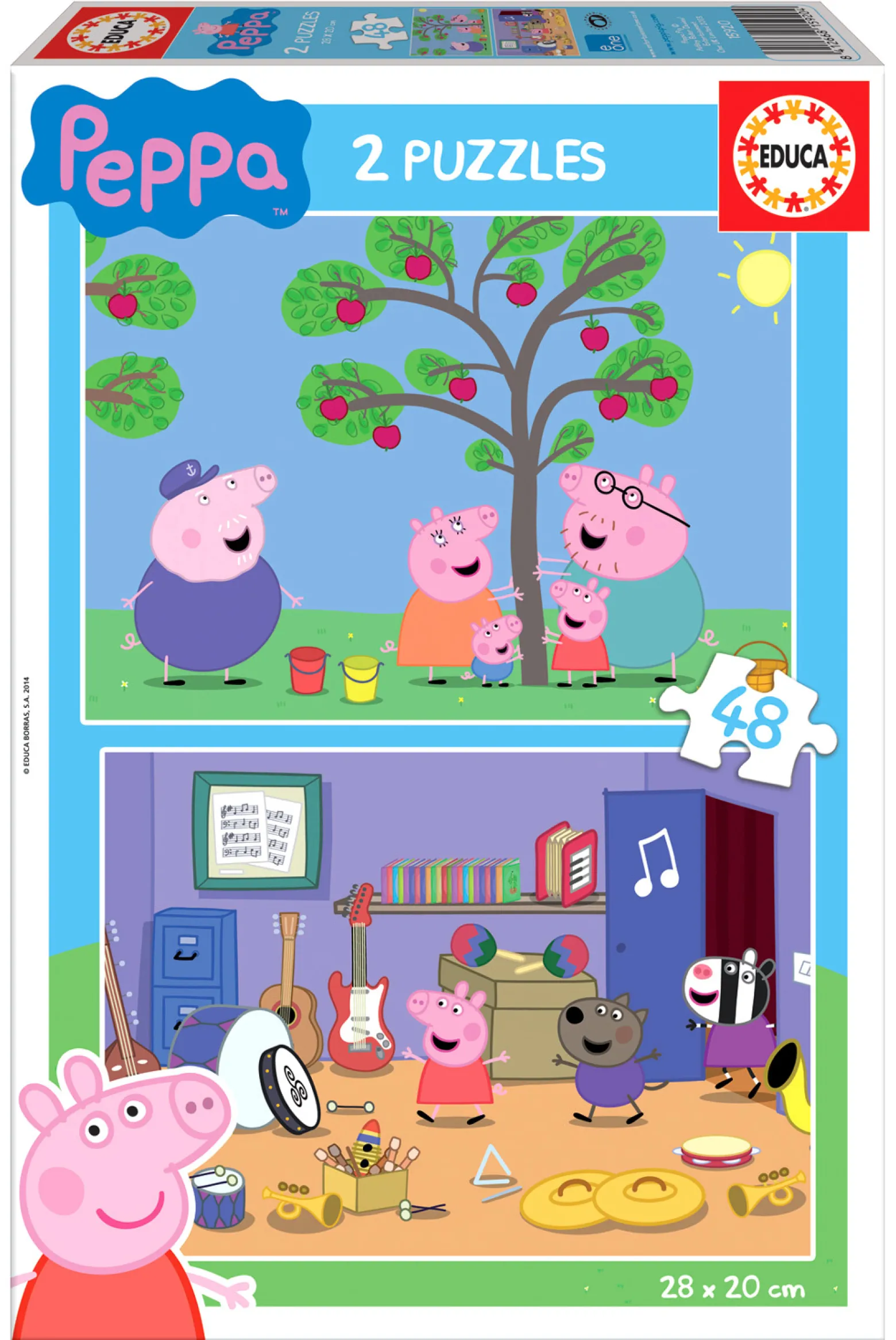 Puzzle 2 x 48 el. Świnka Peppa