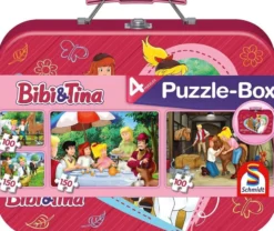 Puzzle 2 x 100 el. + 2 x 150 el. W WALIZCE - Bibi & Tina