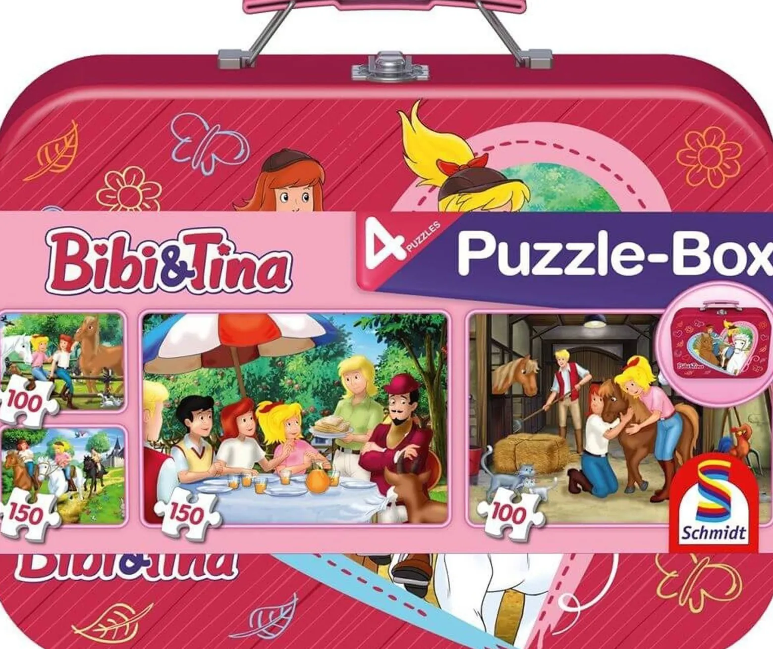 Puzzle 2 x 100 el. + 2 x 150 el. W WALIZCE - Bibi & Tina