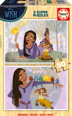 Puzzle 2 x 50 el. Życzenie (drewniane)