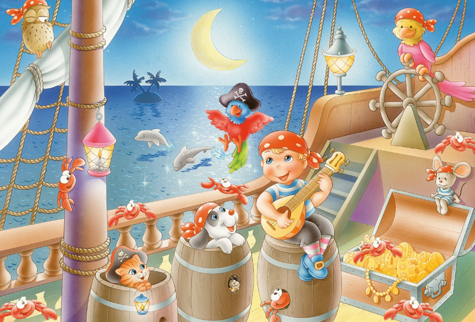 Puzzle 3 x 48 el. Załoga piracka