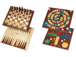 Szachy / Warcaby / Backgammon / Gęś / Chińczyk Deluxe (1615)