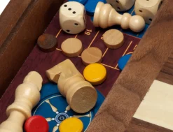 Szachy / Warcaby / Backgammon / Gęś / Chińczyk Deluxe (1615)