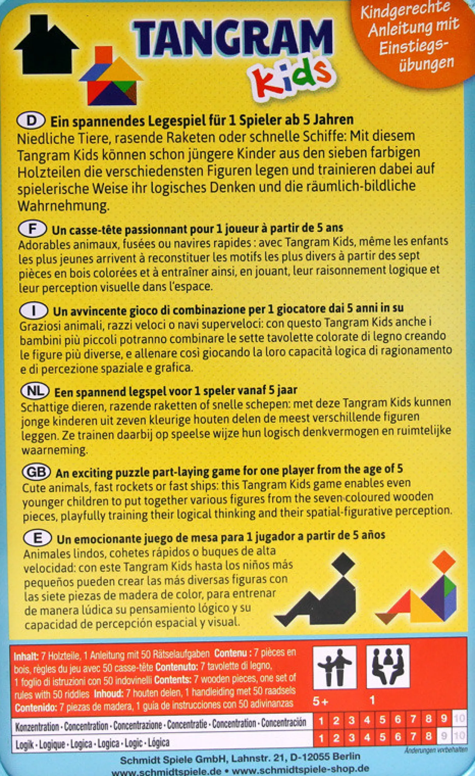 Tangram dla dzieci (w metalowej puszce)
